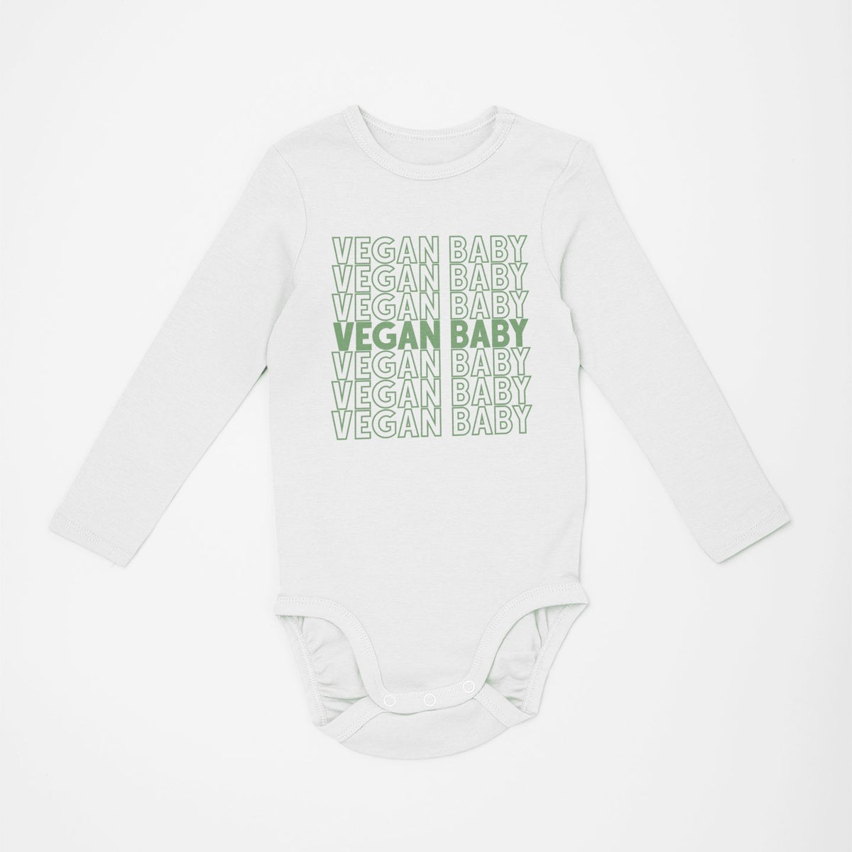 Vegan Baby - Organic Long Sleeve Baby Bodysuit - Little Cow Shop