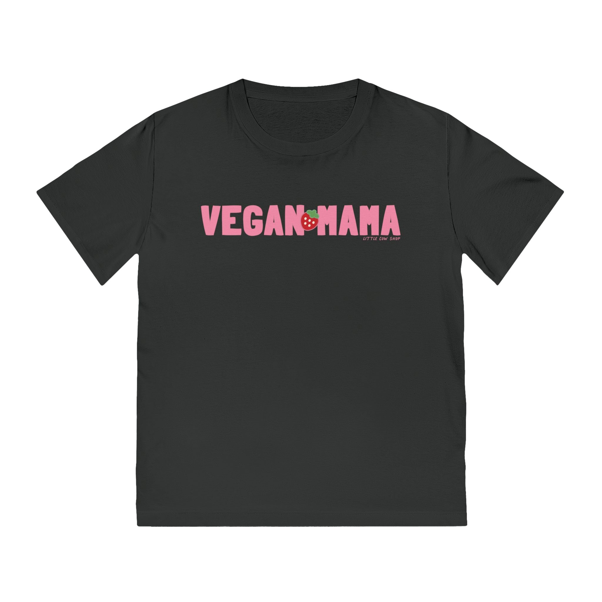 Vegan Mama T-Shirt | Pink Retro Strawberry Vegan Mom Tee