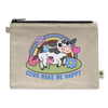 Cows Make Me Happy Pouch - natural hemp pouch 