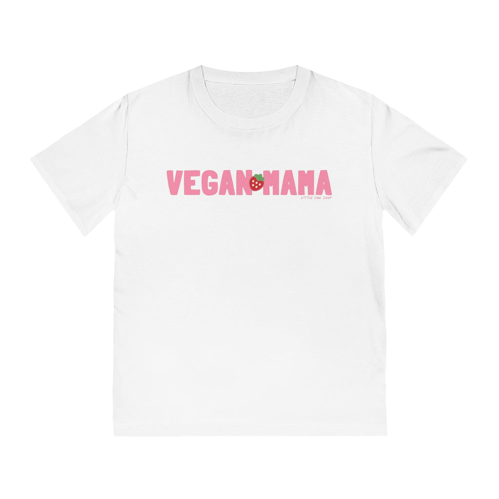 Vegan Mama T-Shirt | Pink Retro Strawberry Vegan Mom Tee
