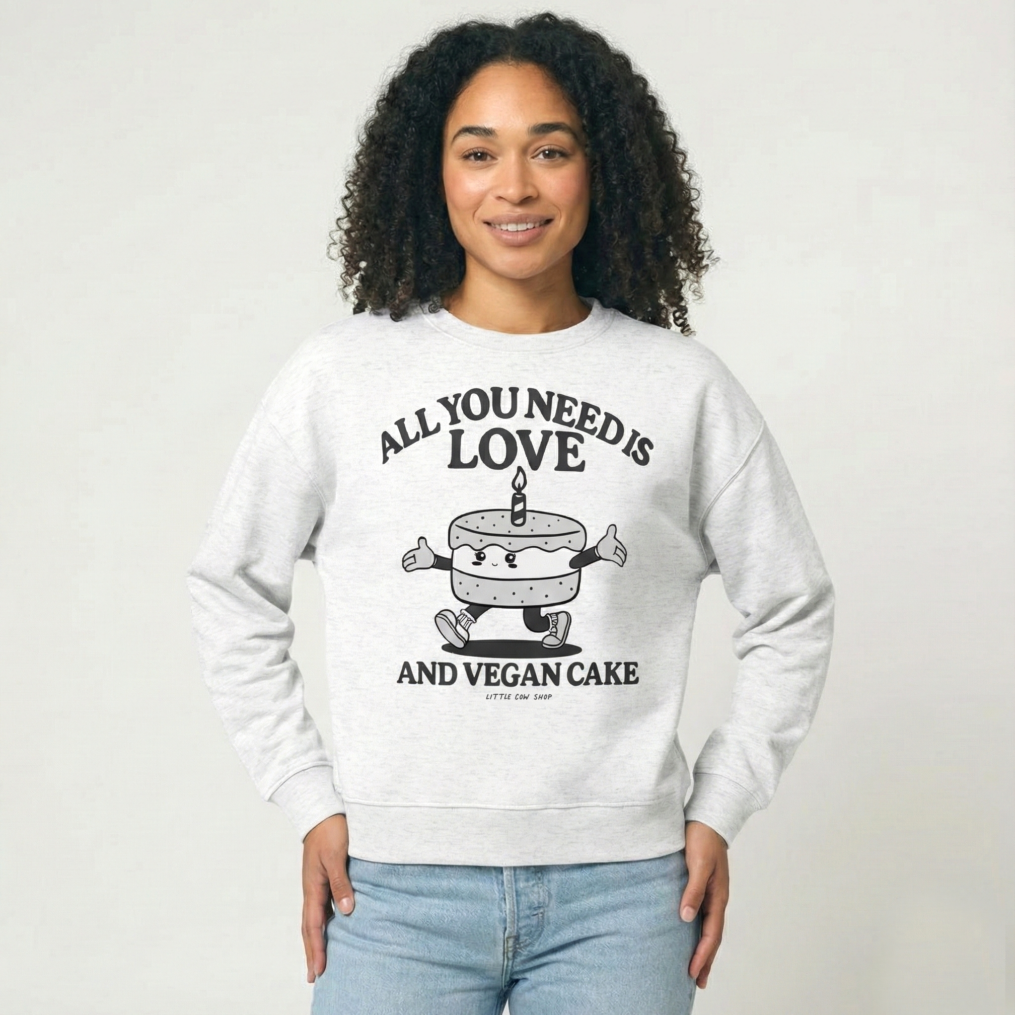 "Love & Vegan Cake" Organic Fleece Sweatshirt