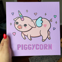 Peggy the "Peggycorn" 8x8 Canvas Print