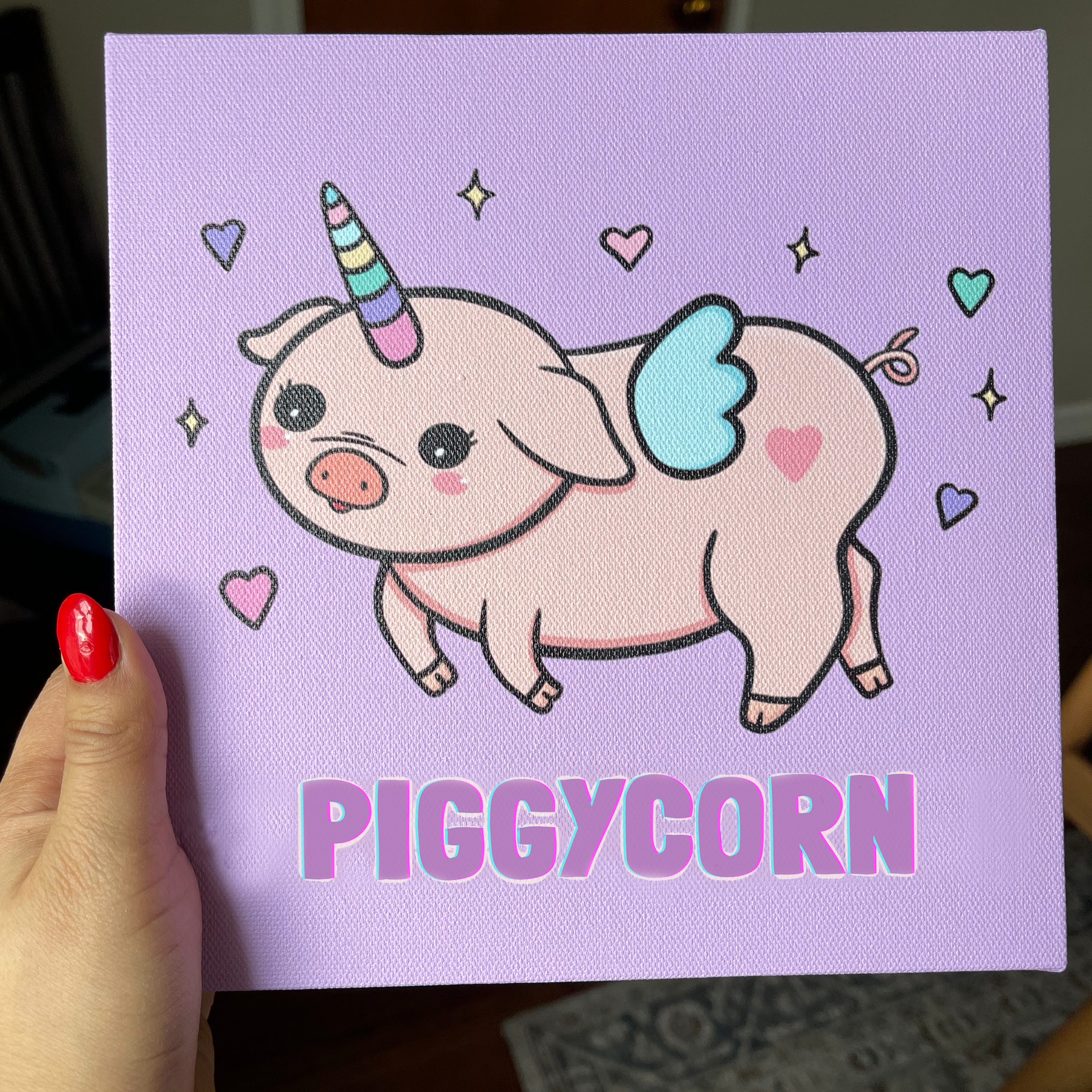 Peggy the "Peggycorn" 8x8 Canvas Print