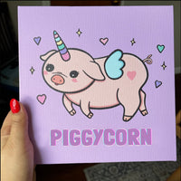 Peggy the "Peggycorn" 8x8 Canvas Print