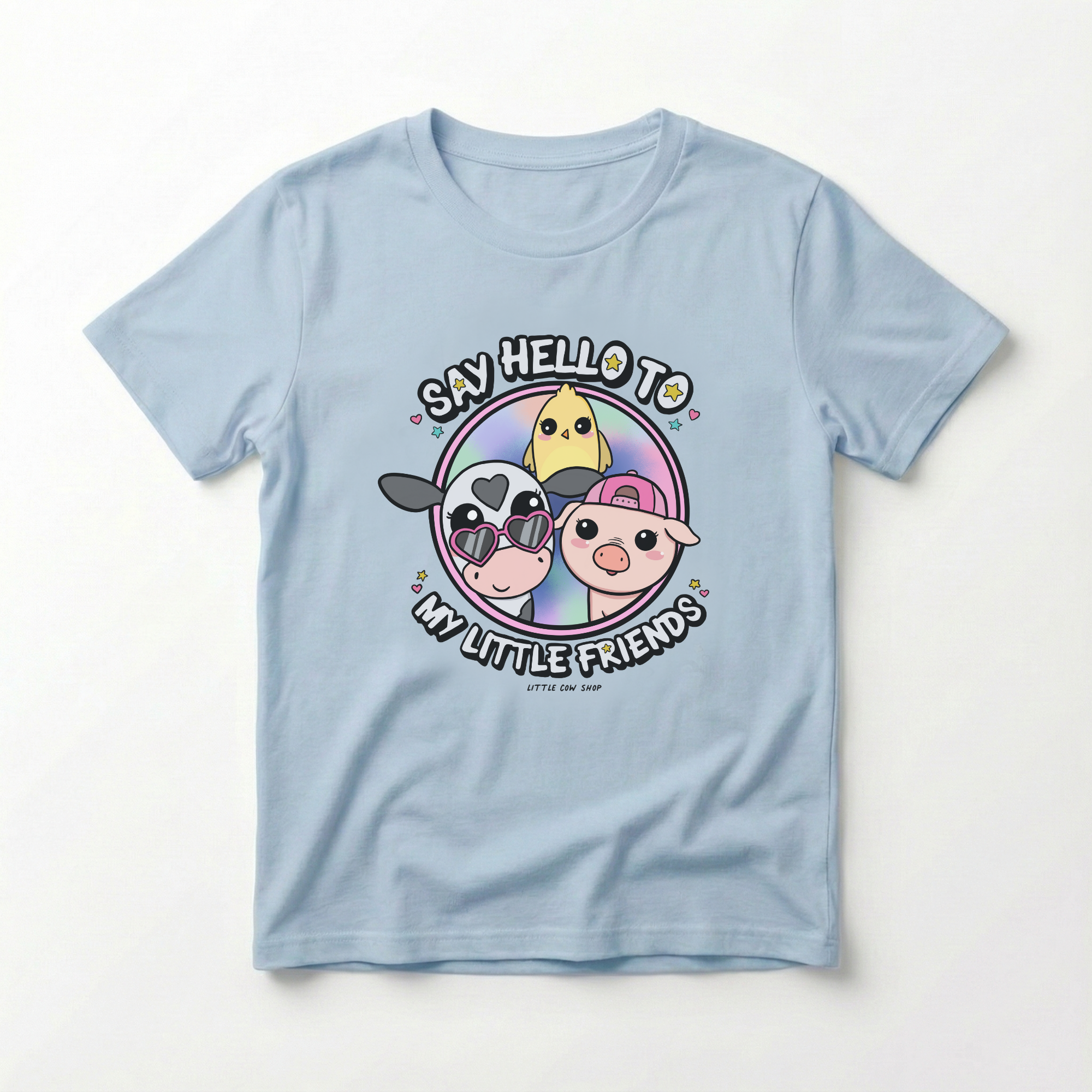 "Say Hello to My Little Friends" Girl's Tee | Bo, Chip & Peggy Farm Animal T-Shirt