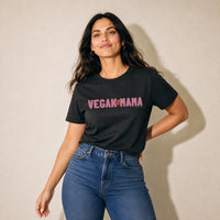 Vegan Mama T-Shirt | Pink Retro Strawberry Vegan Mom Tee