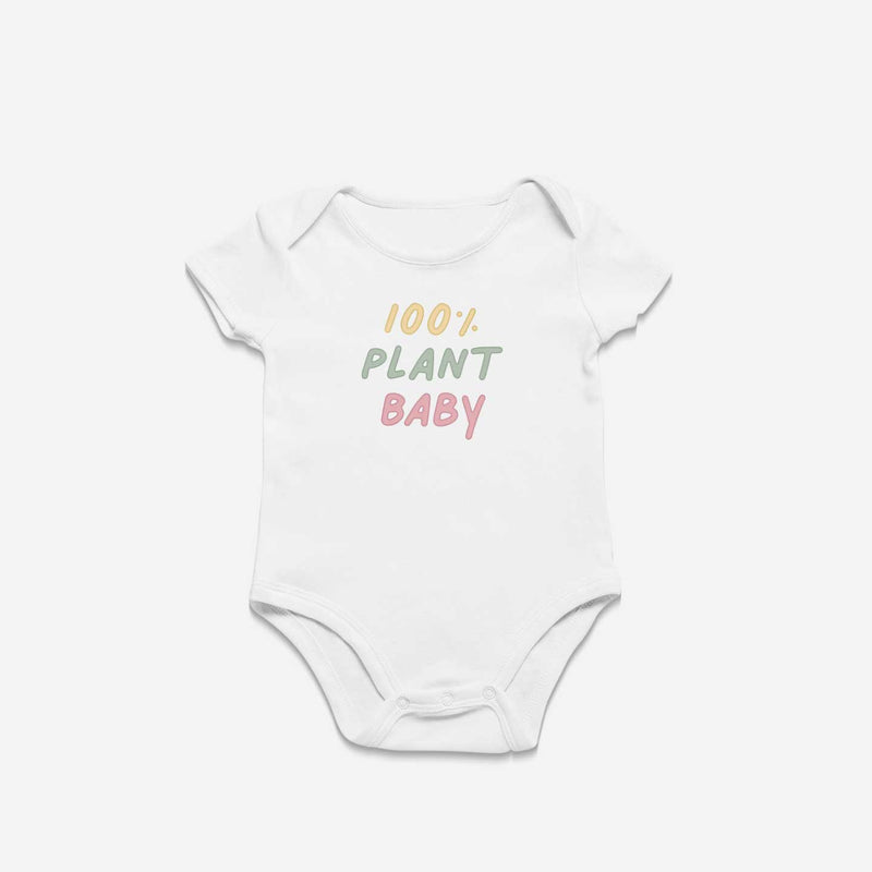 100% Plant Baby - Organic Short Sleeve Baby Bodysuit - Little Cow Shop