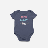 Born Vegan - Organic Cotton Short Sleeve Baby Onesie Bodysuit - Little Cow Shop
