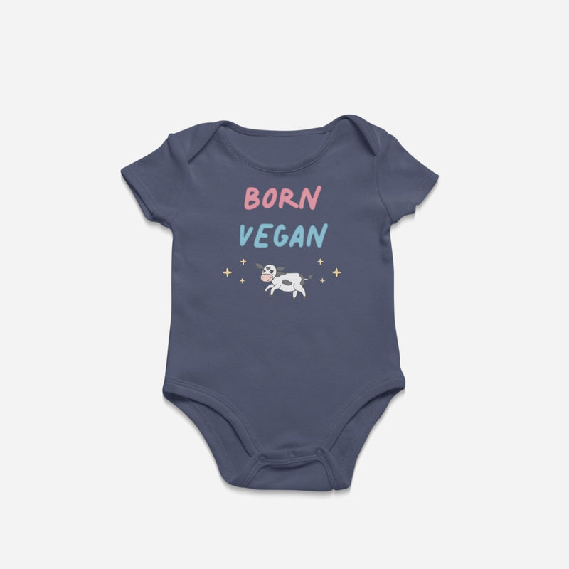 Born Vegan - Organic Cotton Short Sleeve Baby Onesie Bodysuit - Little Cow Shop