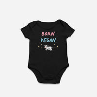 Born Vegan - Organic Cotton Short Sleeve Baby Onesie Bodysuit - Little Cow Shop