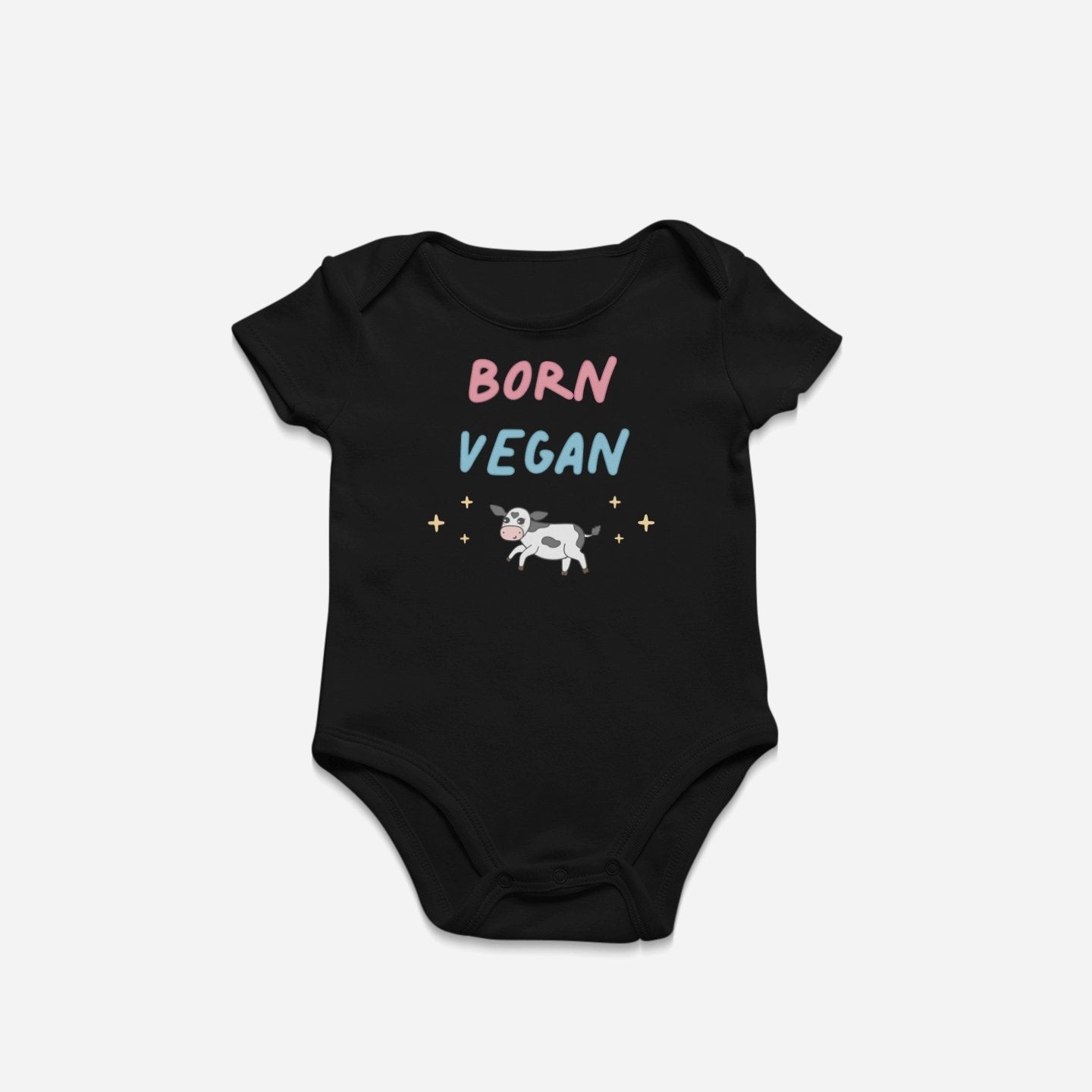 Born Vegan - Organic Cotton Short Sleeve Baby Onesie Bodysuit - Little Cow Shop