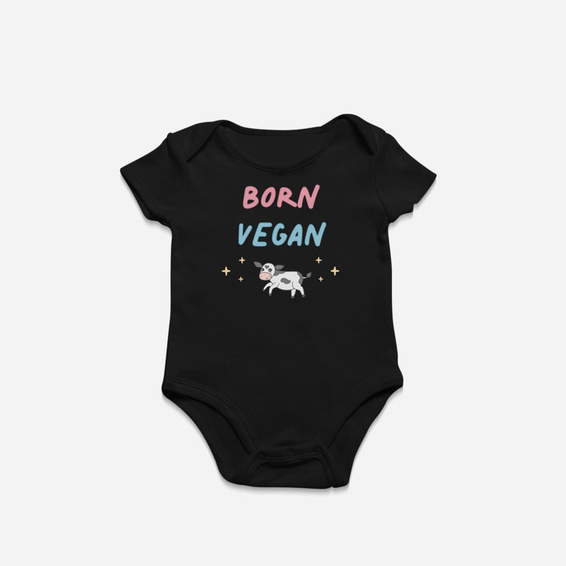 Born Vegan - Organic Cotton Short Sleeve Baby Onesie Bodysuit - Little Cow Shop