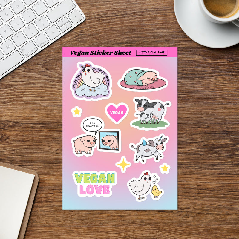 Farm Animal Friends Vegan Sticker sheet