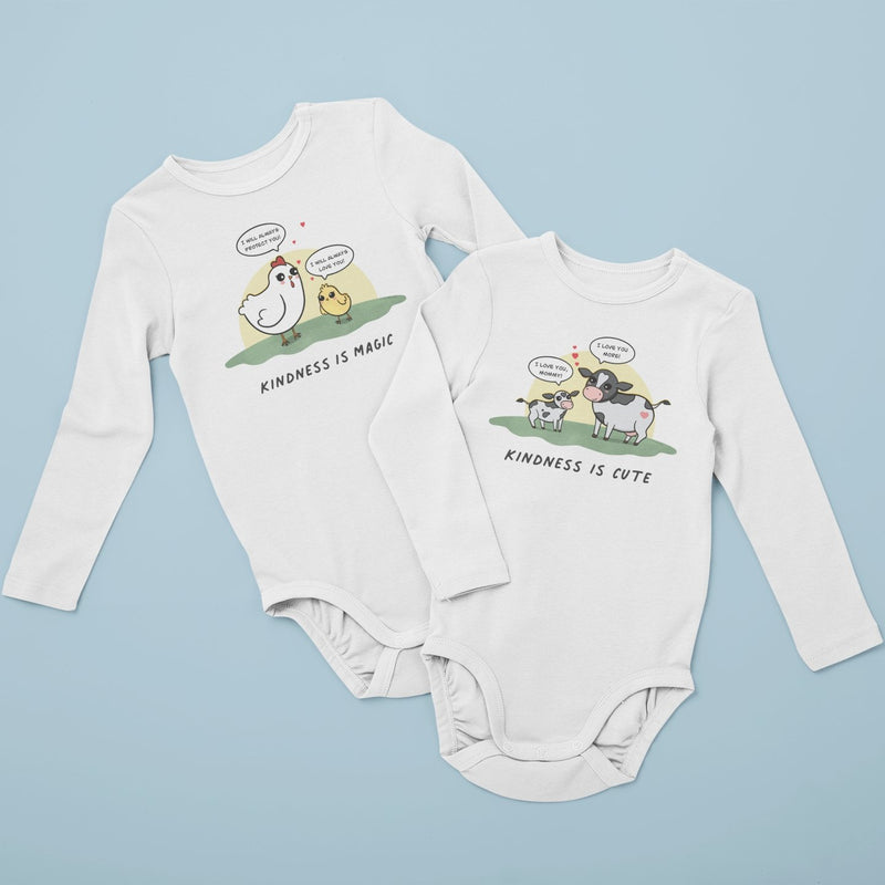 Mother Hen - Organic Long Sleeve Baby Bodysuit - Little Cow Shop