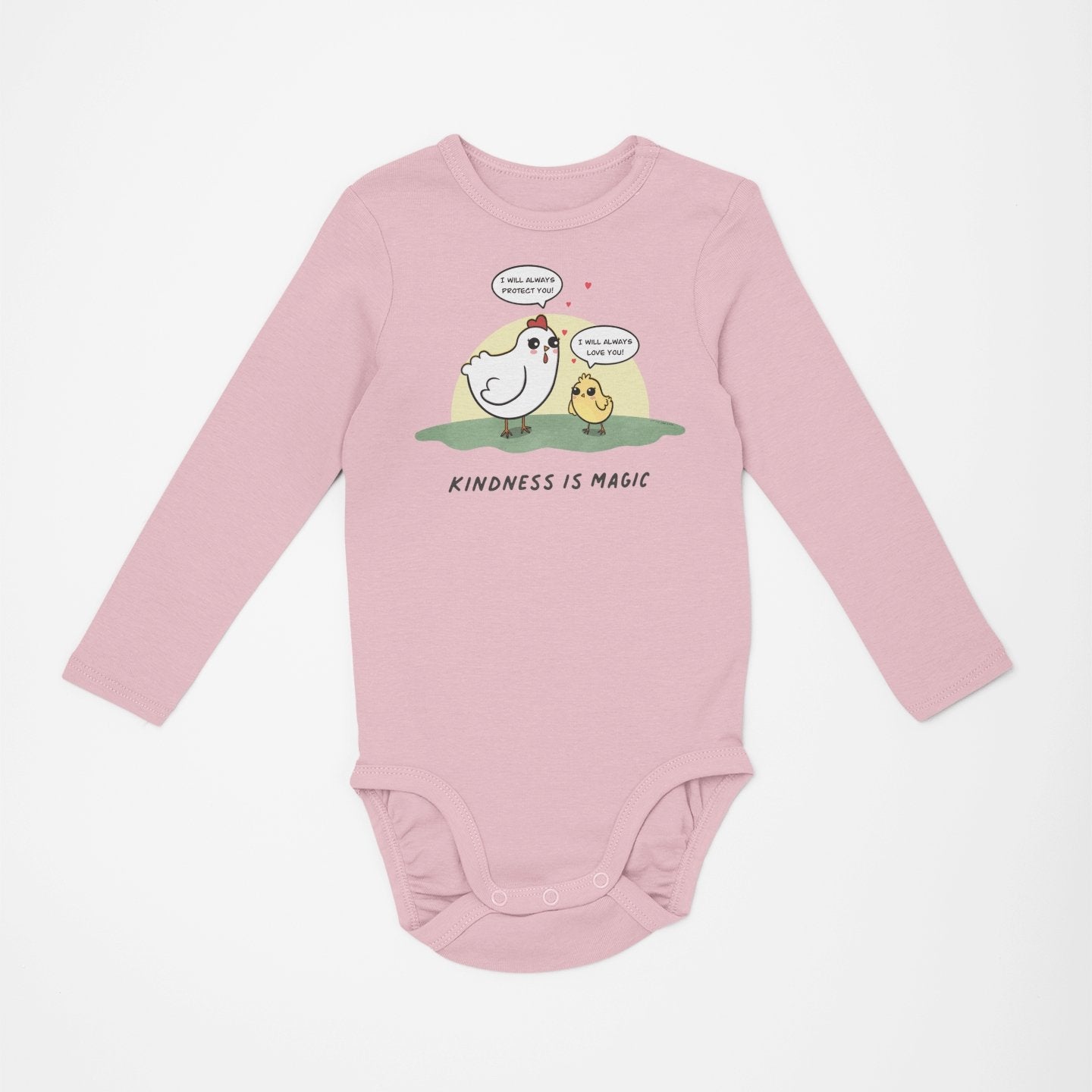 Mother Hen - Organic Long Sleeve Baby Bodysuit - Little Cow Shop