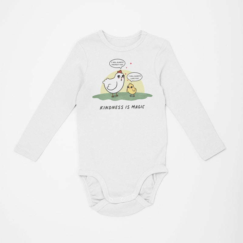 Mother Hen - Organic Long Sleeve Baby Bodysuit - Little Cow Shop