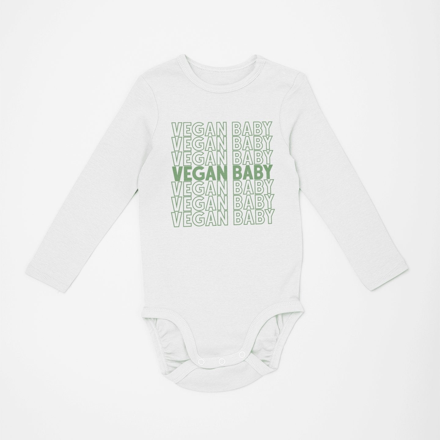 Vegan Baby - Organic Long Sleeve Baby Bodysuit - Little Cow Shop