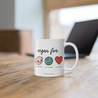 Vegan for The Animals - Ceramic Mug 11oz - Little Cow Shop