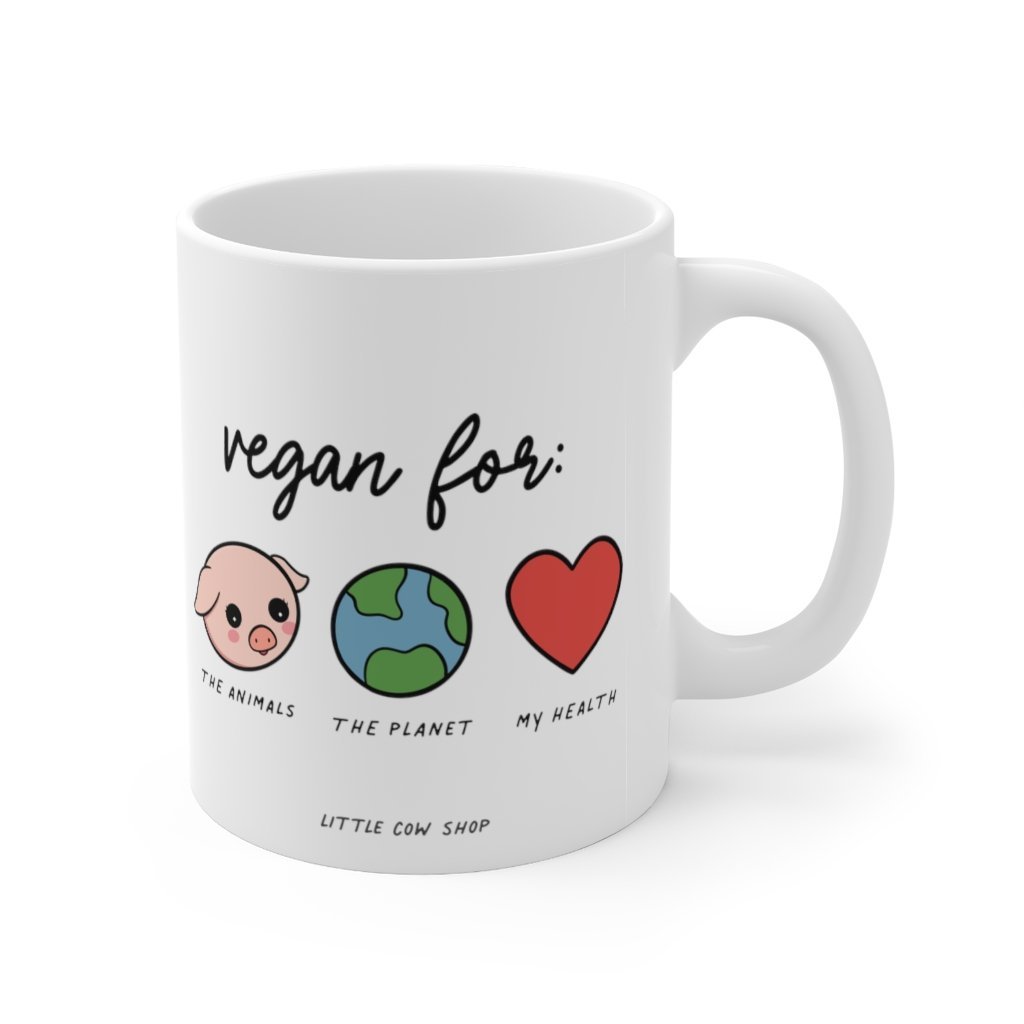 Vegan for The Animals - Ceramic Mug 11oz - Little Cow Shop