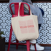 Vegan Queen - 100% Organic Tote Bag - Little Cow Shop